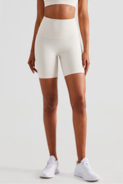 Ribbed High-Rise Seamless Biker Shorts by bornfocus