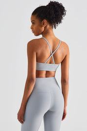 Ribbed Crossover Sports Bra by bornfocus