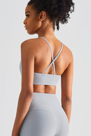 Ribbed Crossover Sports Bra by bornfocus