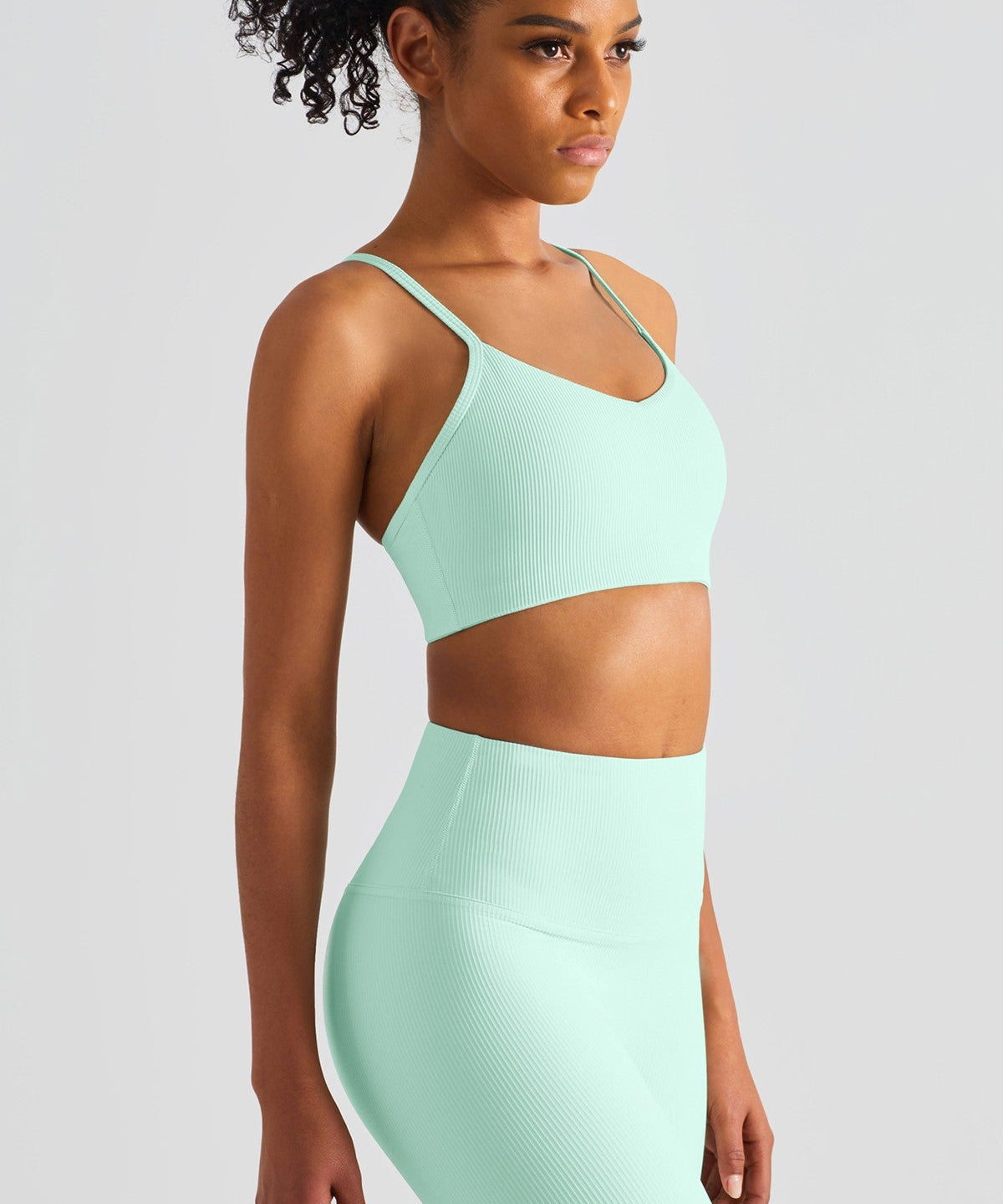 Ribbed Crossover Sports Bra by bornfocus