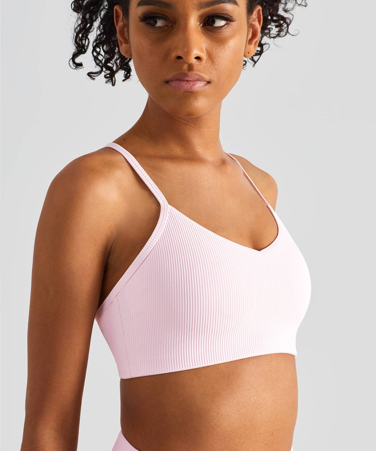 Ribbed Crossover Sports Bra by bornfocus