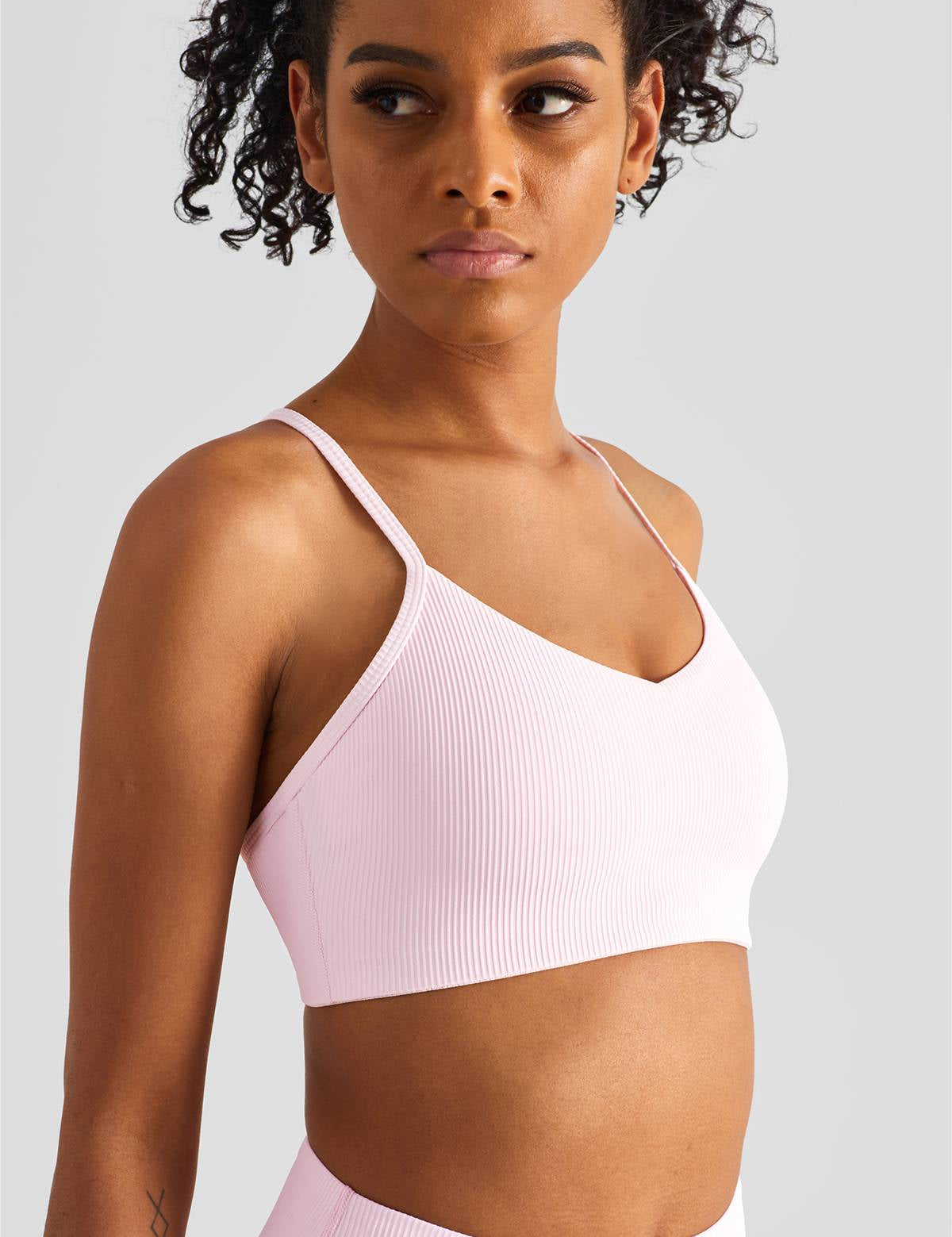 Ribbed Crossover Sports Bra by bornfocus