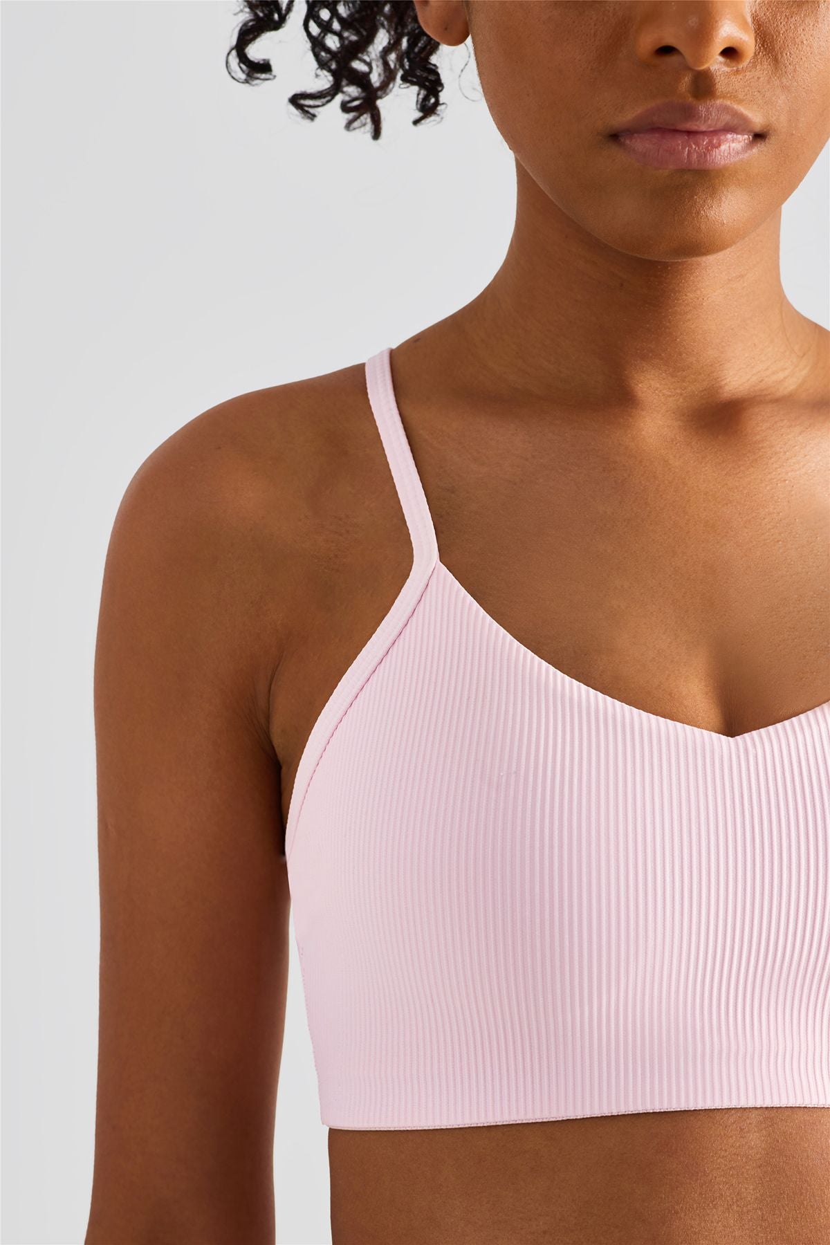 Ribbed Crossover Sports Bra by bornfocus