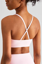 Ribbed Crossover Sports Bra by bornfocus