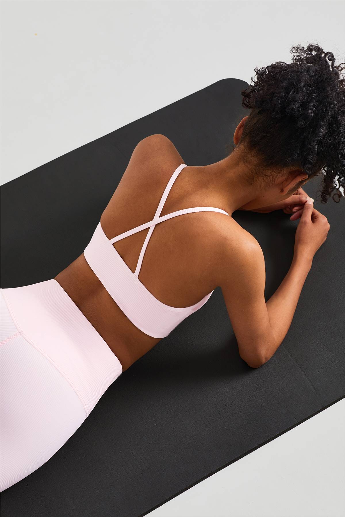 Ribbed Crossover Sports Bra by bornfocus