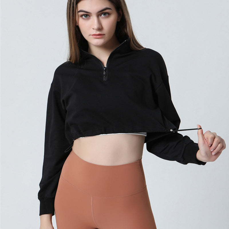Half-zip Stand-up Collar Sweatshirt by bornfocus