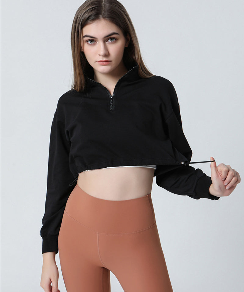 Half-zip Stand-up Collar Sweatshirt by bornfocus