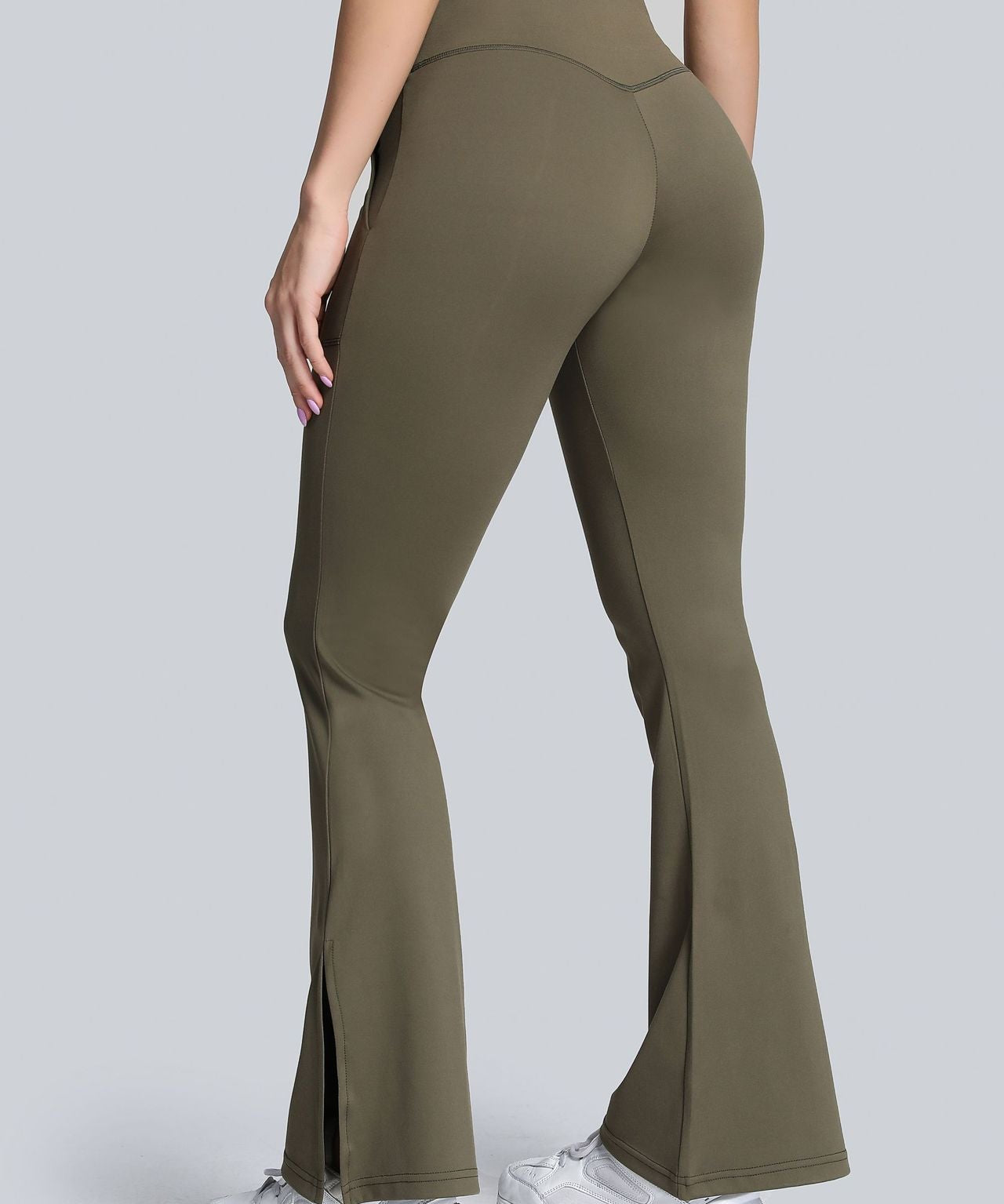 High Waist Crossover Bootcut Leggings by bornfocus