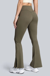 High Waist Crossover Bootcut Leggings by bornfocus