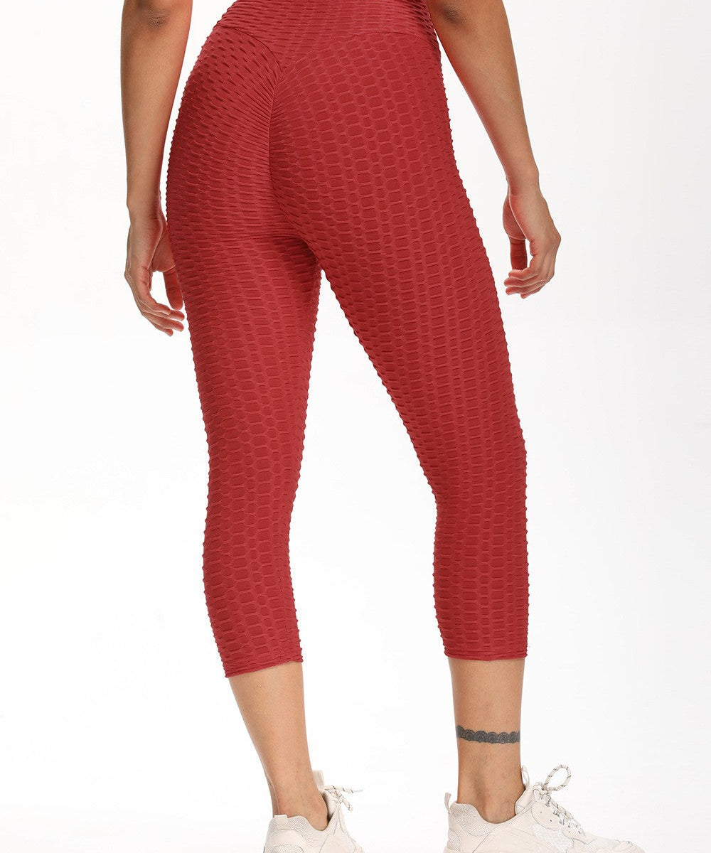 High Waisted Cropped Butt Lifting TikTok Leggings by bornfocus