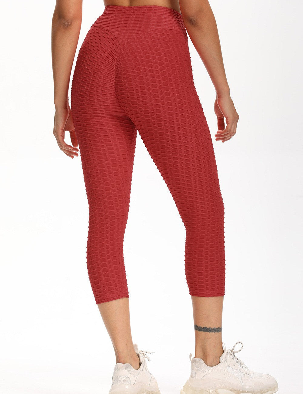 High Waisted Cropped Butt Lifting TikTok Leggings by bornfocus