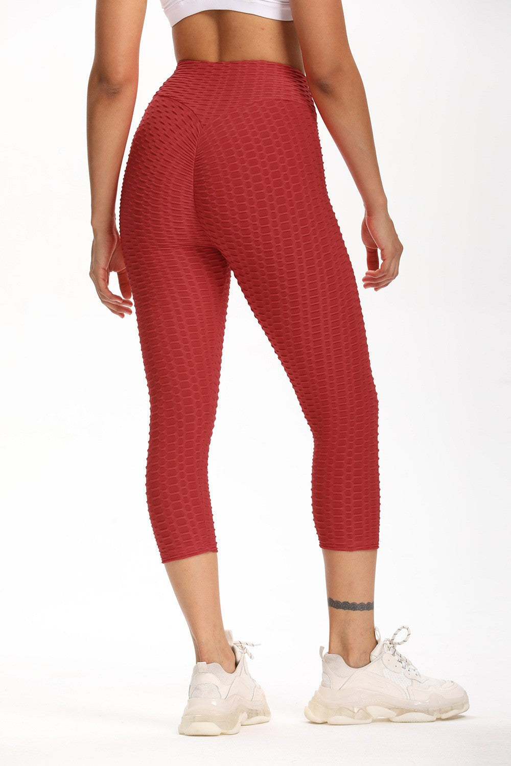 High Waisted Cropped Butt Lifting TikTok Leggings by bornfocus