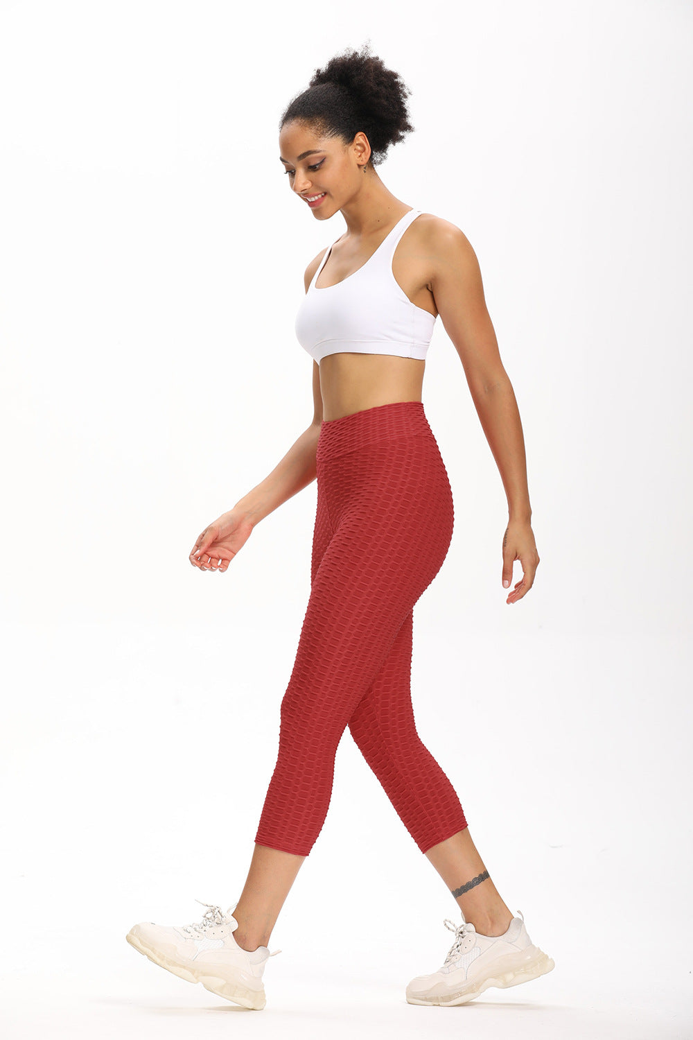 High Waisted Cropped Butt Lifting TikTok Leggings by bornfocus