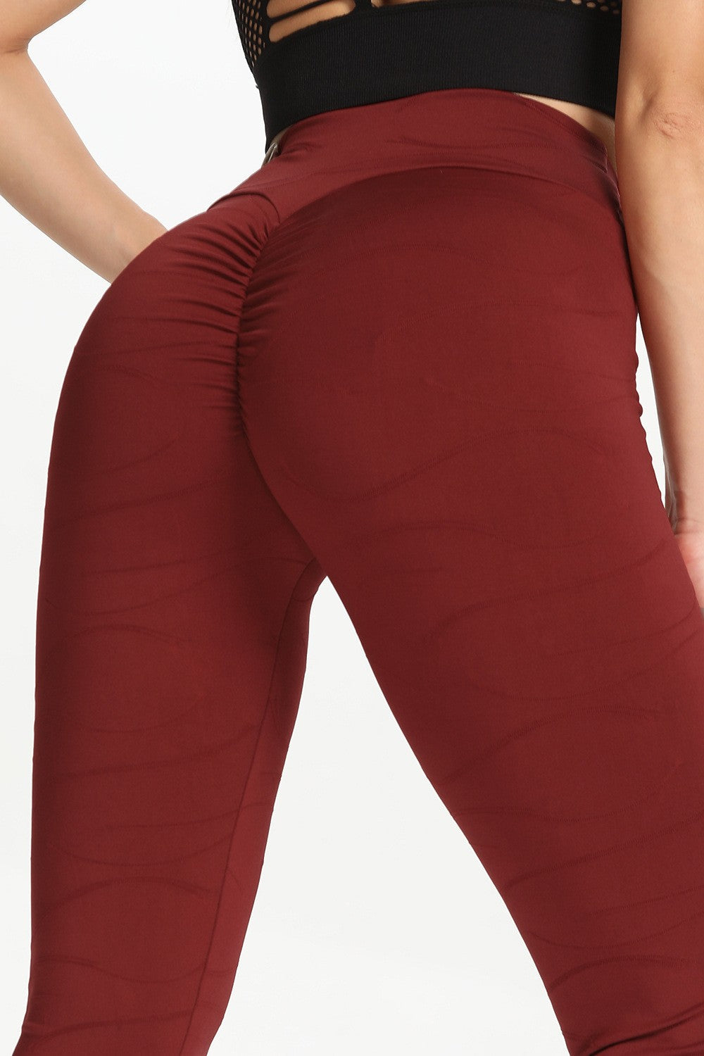 Ripples Ruched Bum Gym Leggings by bornfocus