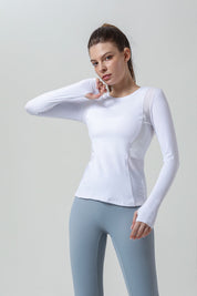 Side Mesh Insert Long Sleeve Shirt by bornfocus