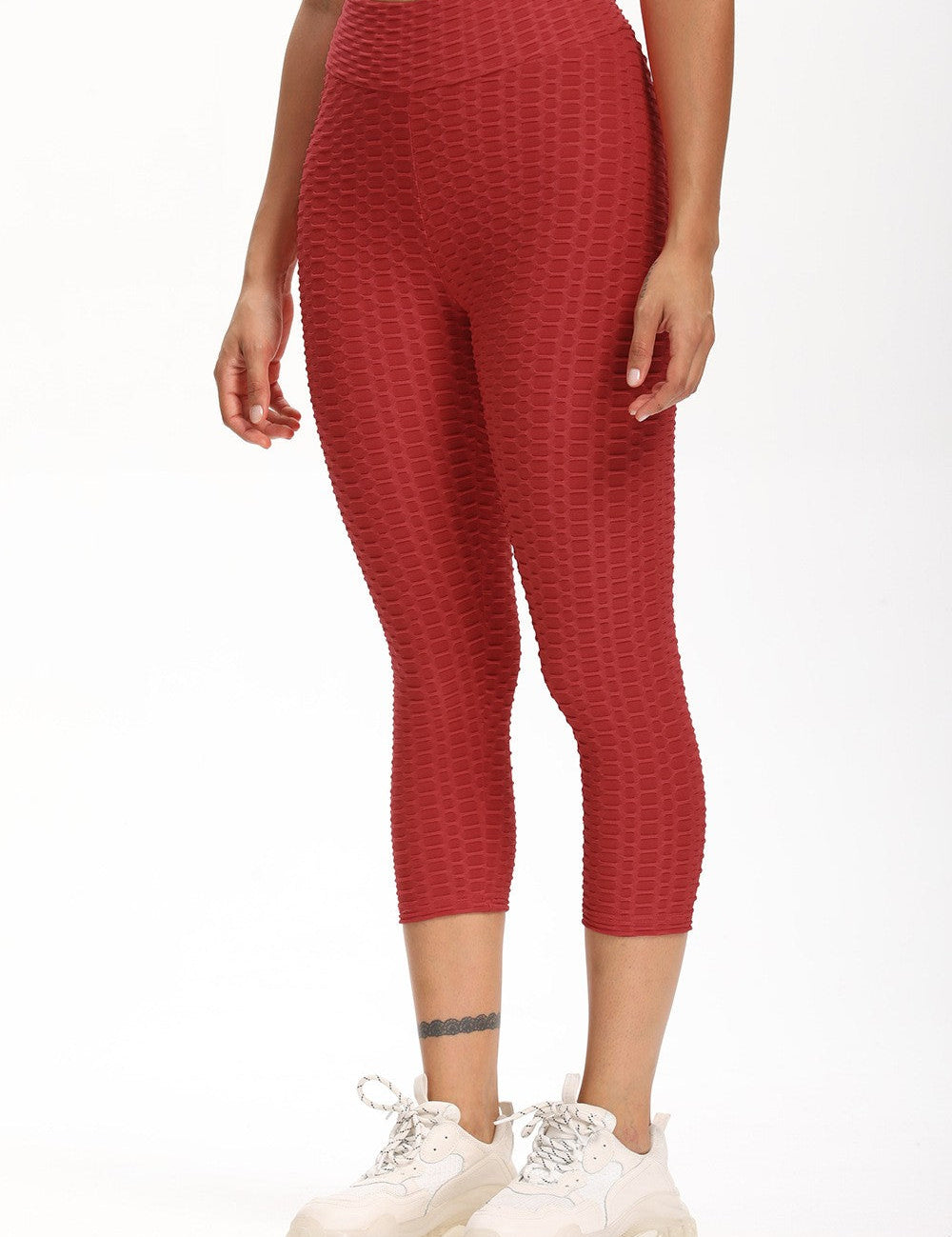 High Waisted Cropped Butt Lifting TikTok Leggings by bornfocus