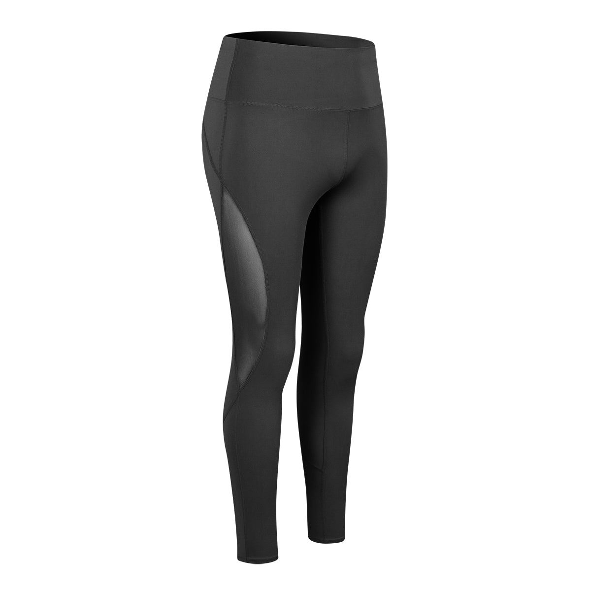 High-Waist Mesh Insert Ankle Leggings by bornfocus