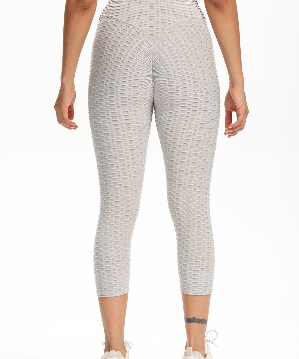 High Waisted Cropped Butt Lifting TikTok Leggings by bornfocus