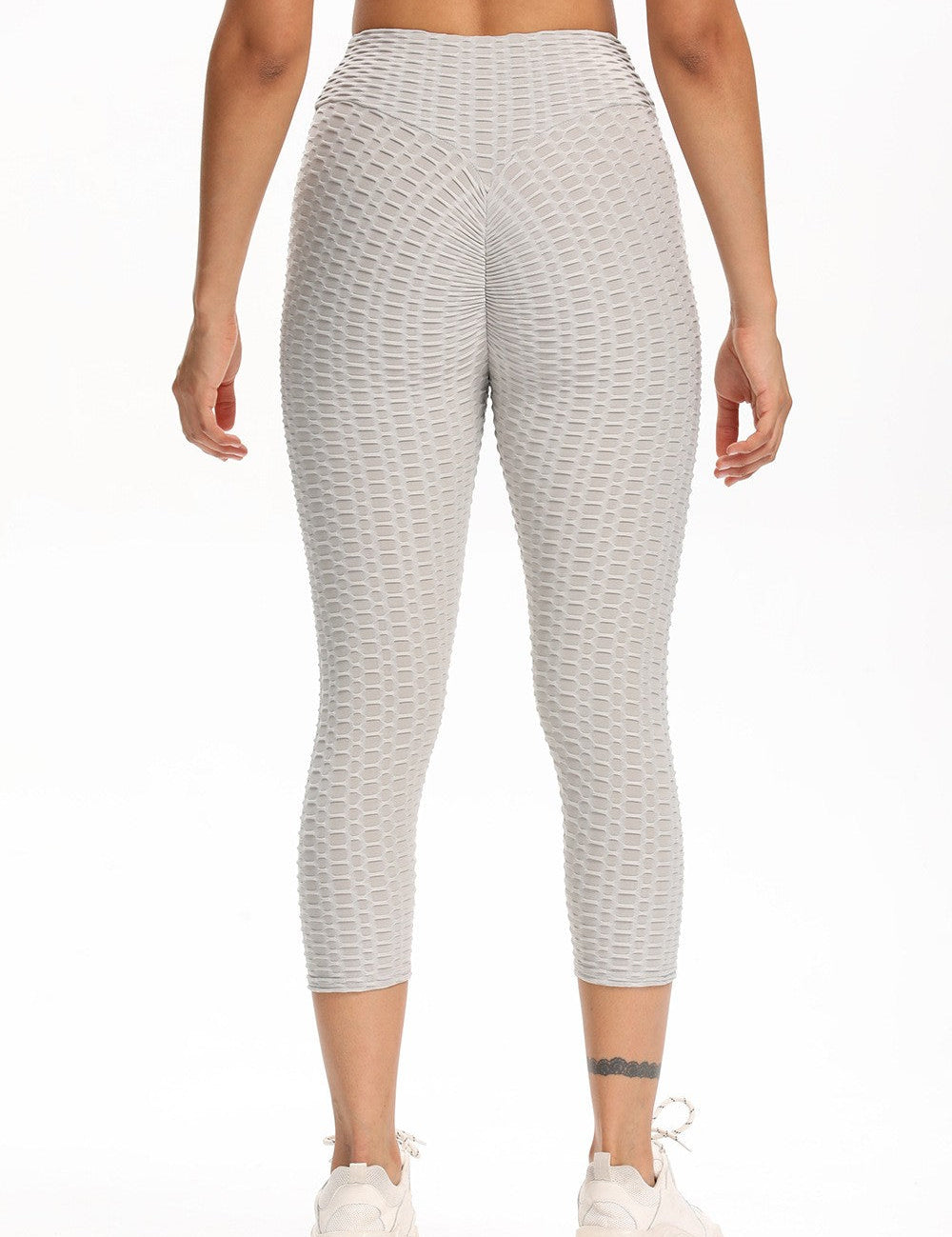 High Waisted Cropped Butt Lifting TikTok Leggings by bornfocus