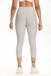 High Waisted Cropped Butt Lifting TikTok Leggings by bornfocus