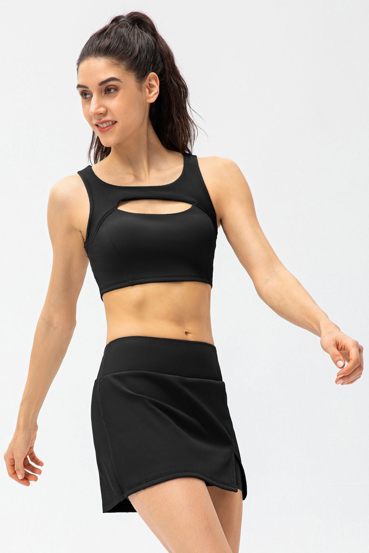 Ribbed Racerback Sports Bra High Support by bornfocus