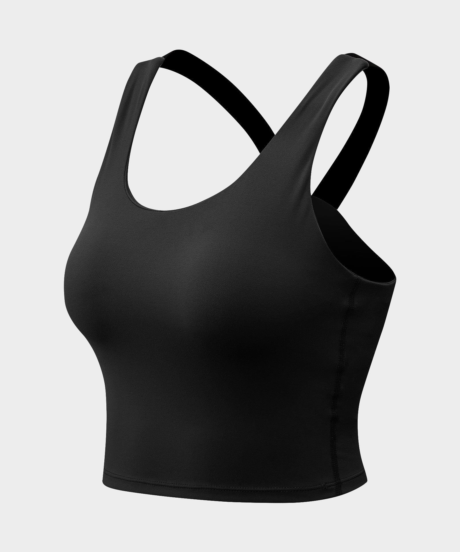 Longline Crop Tops Built in Bra by bornfocus