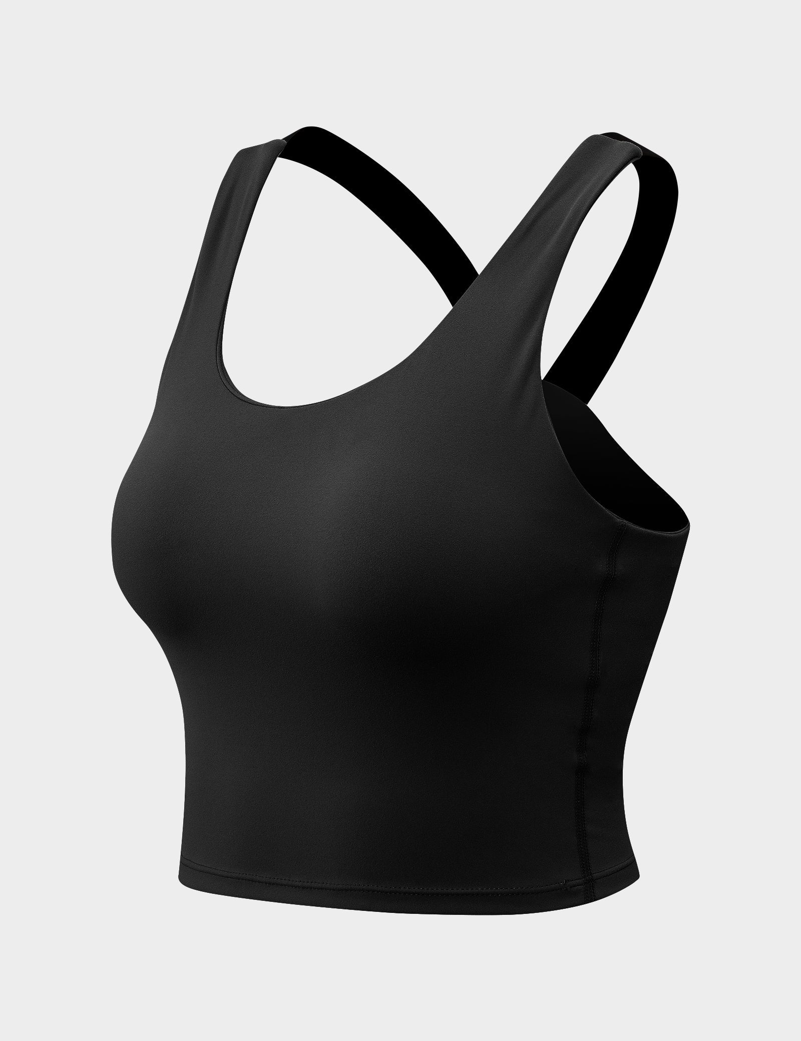 Longline Crop Tops Built in Bra by bornfocus