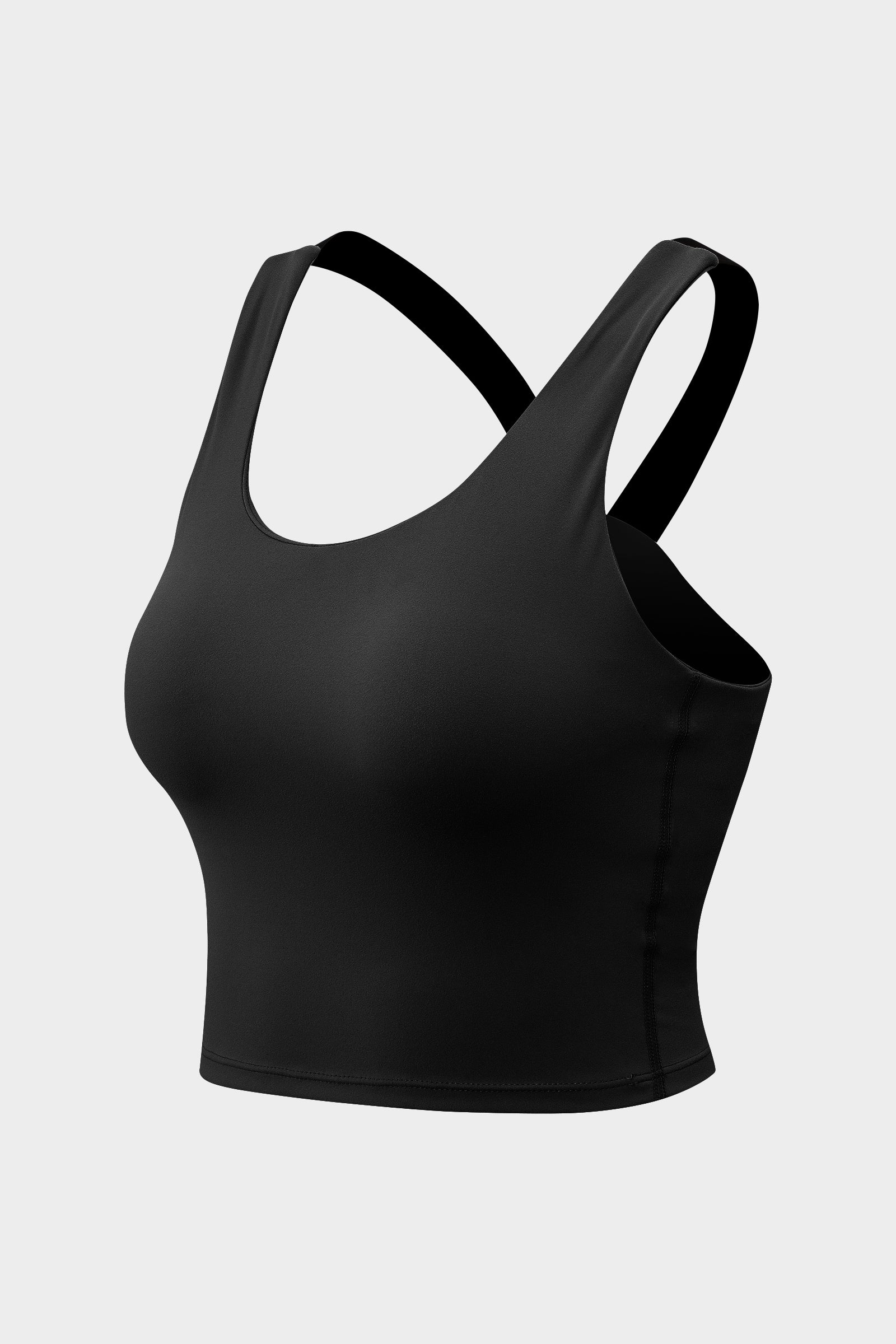 Longline Crop Tops Built in Bra by bornfocus