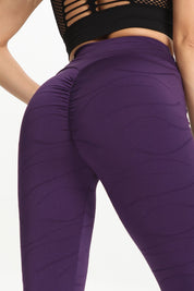 Ripples Ruched Bum Gym Leggings by bornfocus