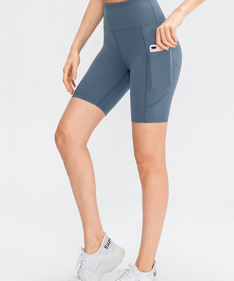 High-Rise Biker Shorts with Pockets by bornfocus