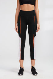 High-Rise Mesh Insert Capri Legging by bornfocus