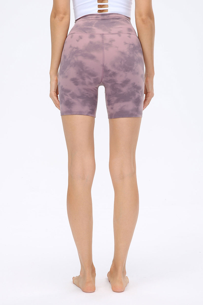 Tie Dyed High-Rise Workout Shorts by bornfocus