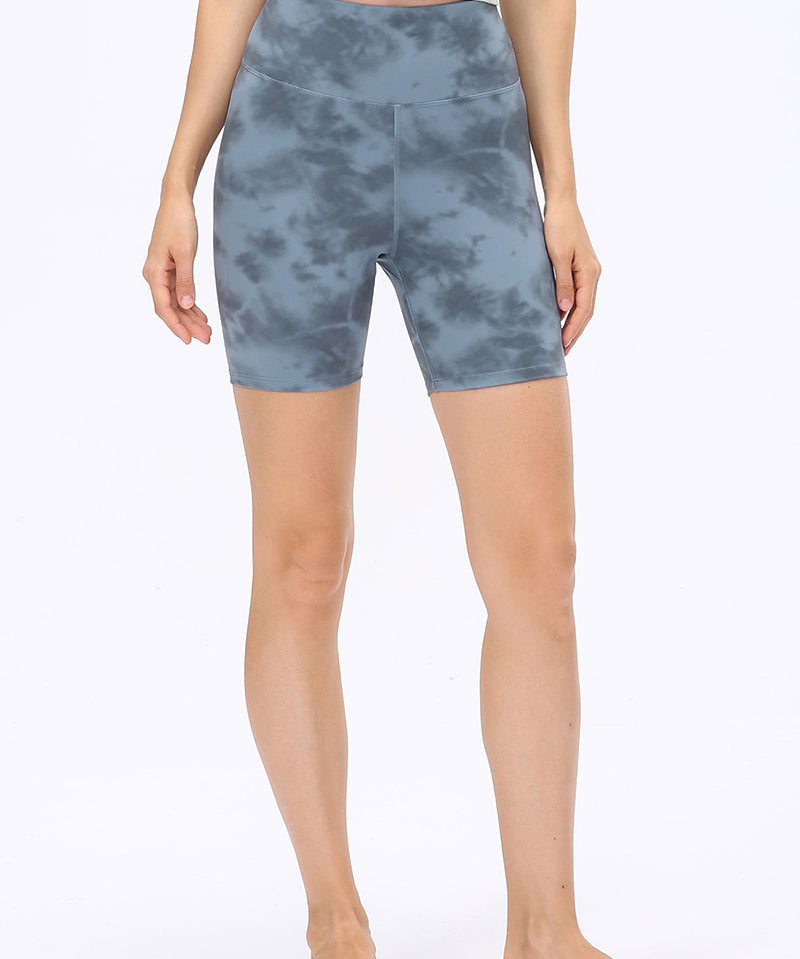 Tie Dyed High-Rise Workout Shorts by bornfocus