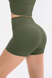 Ribbed High-Rise Seamless Shorts by bornfocus