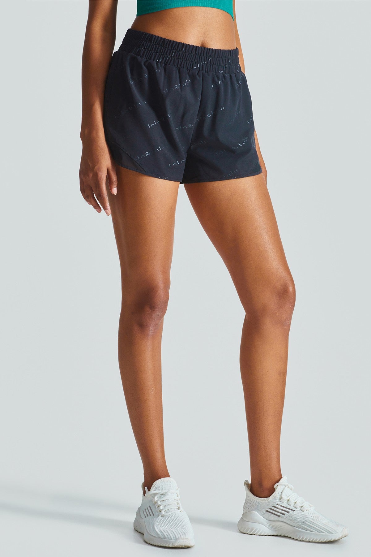 Letter Printed 2 in 1 Running Shorts by bornfocus