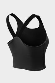 Longline Crop Tops Built in Bra by bornfocus