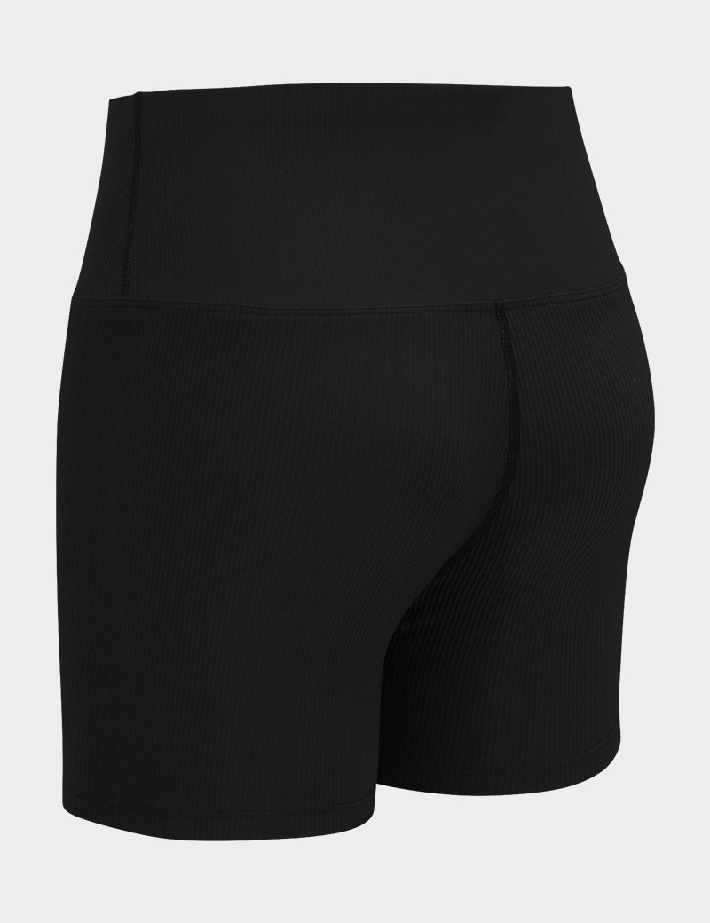 Ribbed High-Rise Seamless Shorts by bornfocus