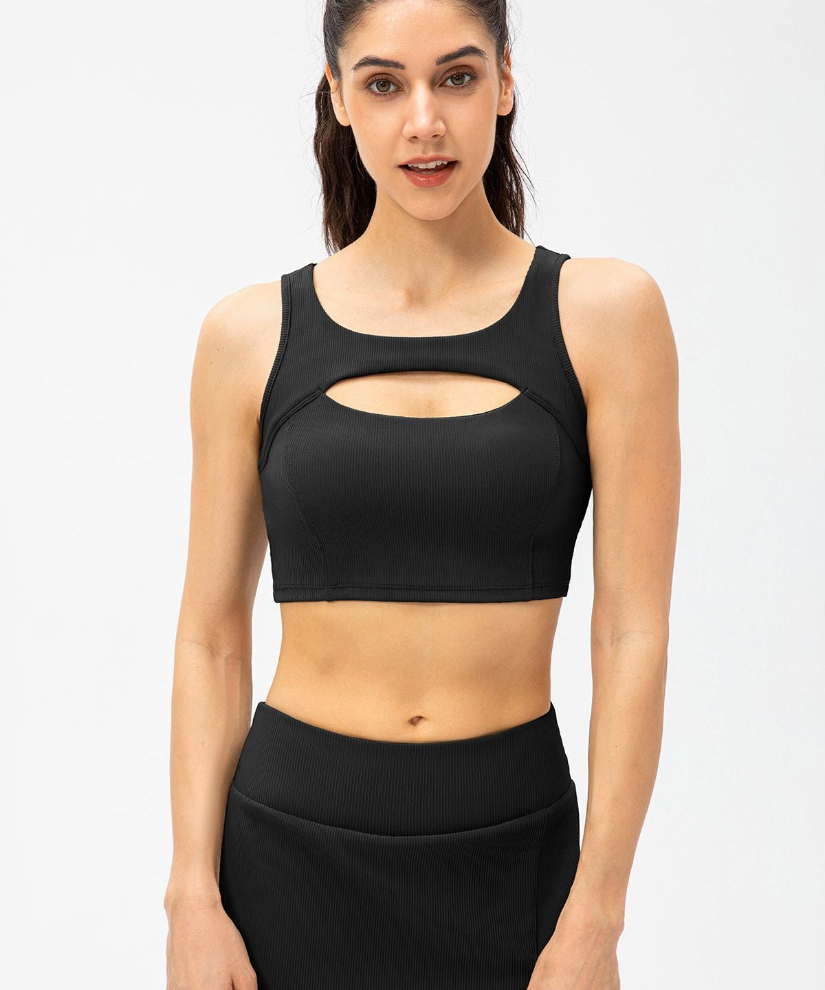 Ribbed Racerback Sports Bra High Support by bornfocus