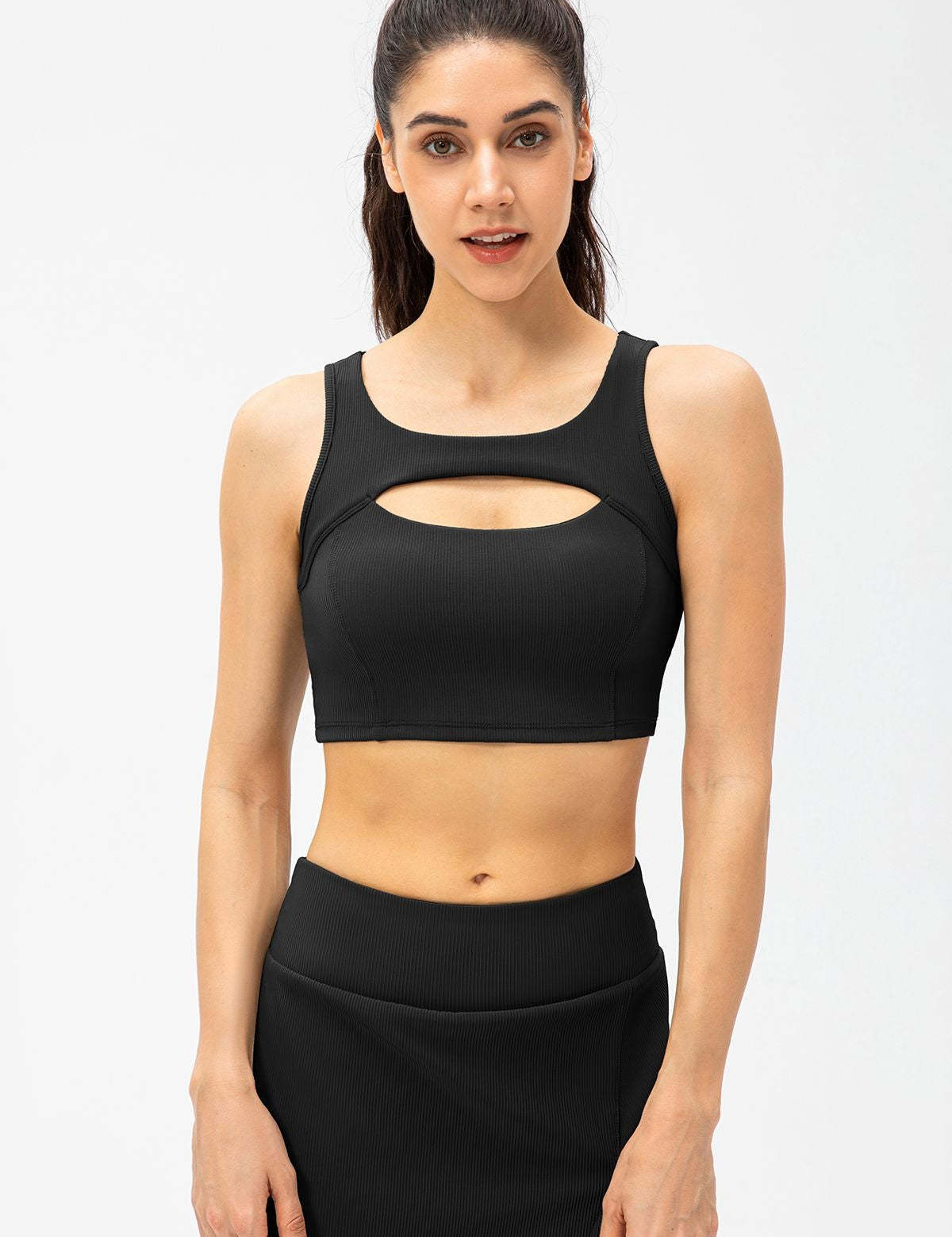 Ribbed Racerback Sports Bra High Support by bornfocus