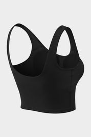 Longline Crop Tops Built in Bra by bornfocus