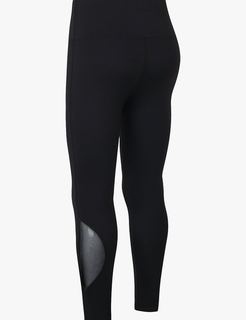 Mesh Insert High-Rise Ankle Leggings by bornfocus