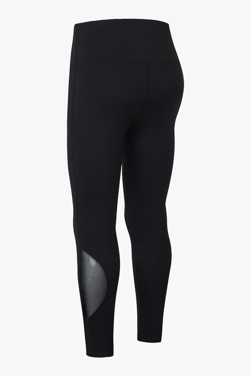 Mesh Insert High-Rise Ankle Leggings by bornfocus