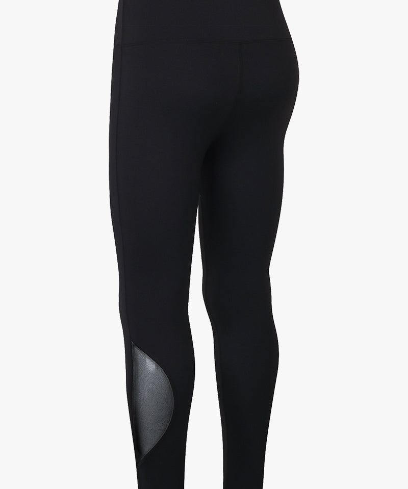 Mesh Insert High-Rise Ankle Leggings by bornfocus