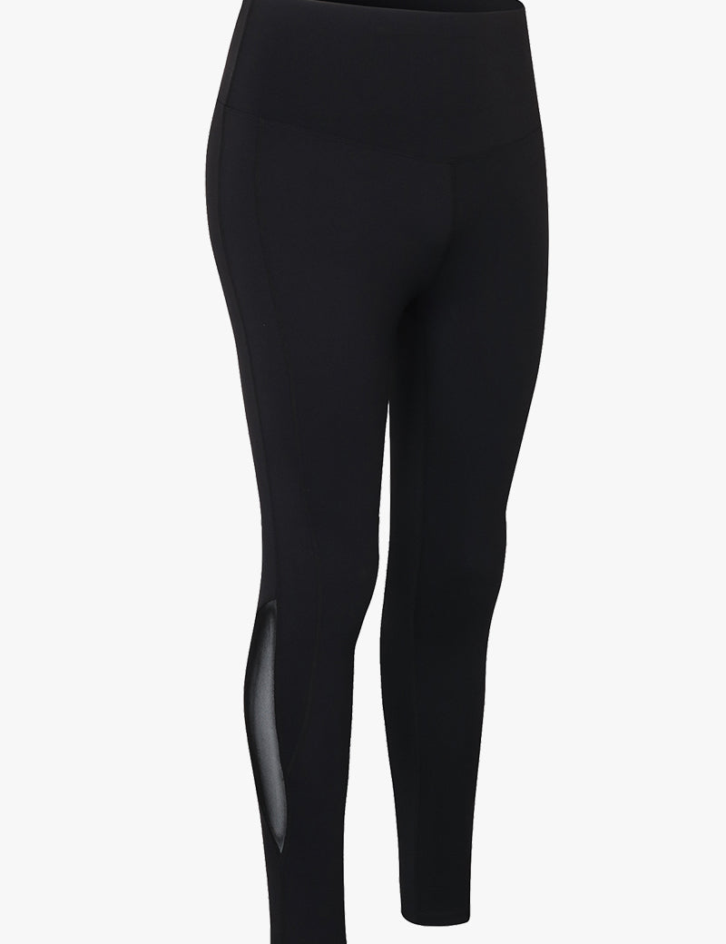 Mesh Insert High-Rise Ankle Leggings by bornfocus