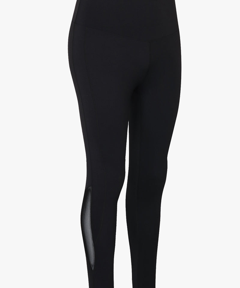 Mesh Insert High-Rise Ankle Leggings by bornfocus