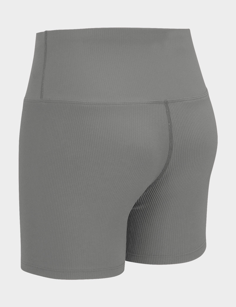 Ribbed High-Rise Seamless Shorts by bornfocus