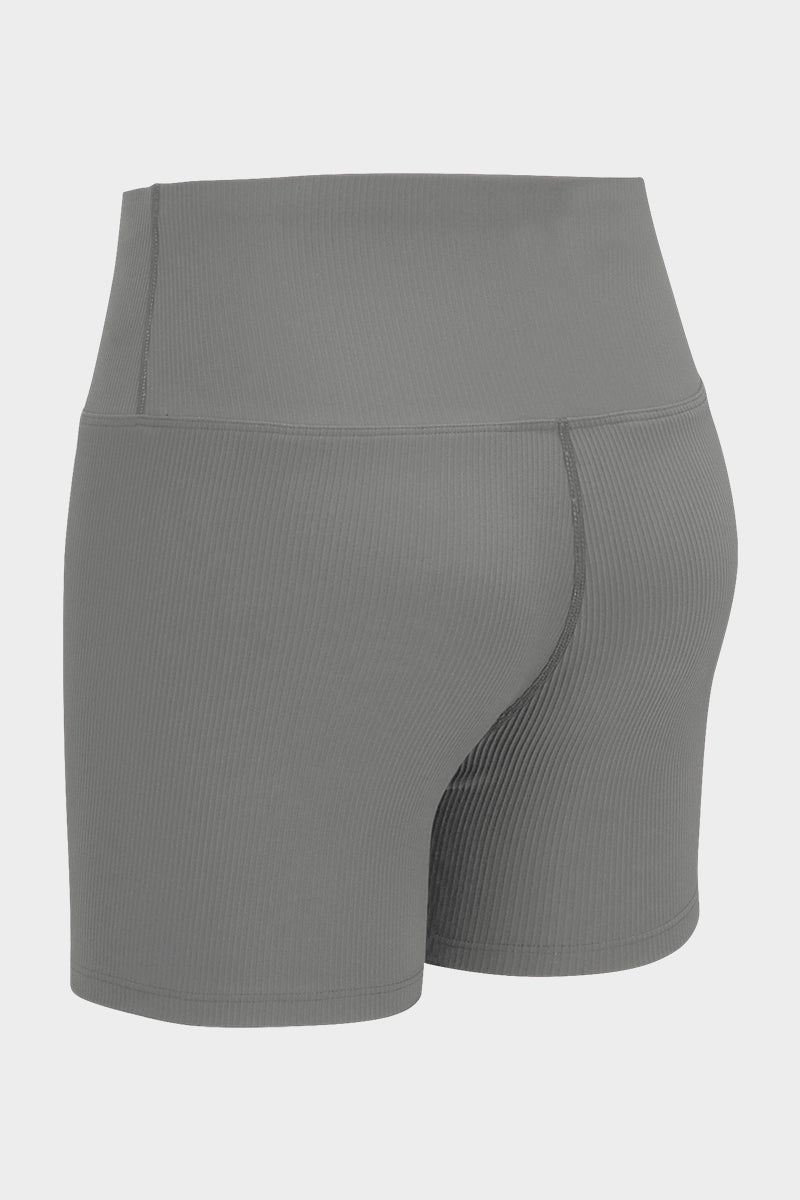 Ribbed High-Rise Seamless Shorts by bornfocus