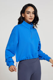 Half-zip Stand-up Collar Sweatshirt by bornfocus