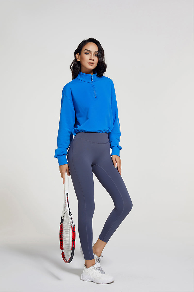 Half-zip Stand-up Collar Sweatshirt by bornfocus