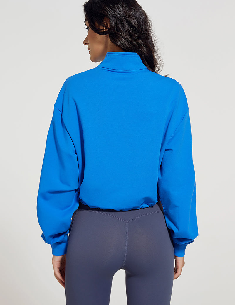 Half-zip Stand-up Collar Sweatshirt by bornfocus